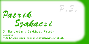 patrik szakacsi business card
